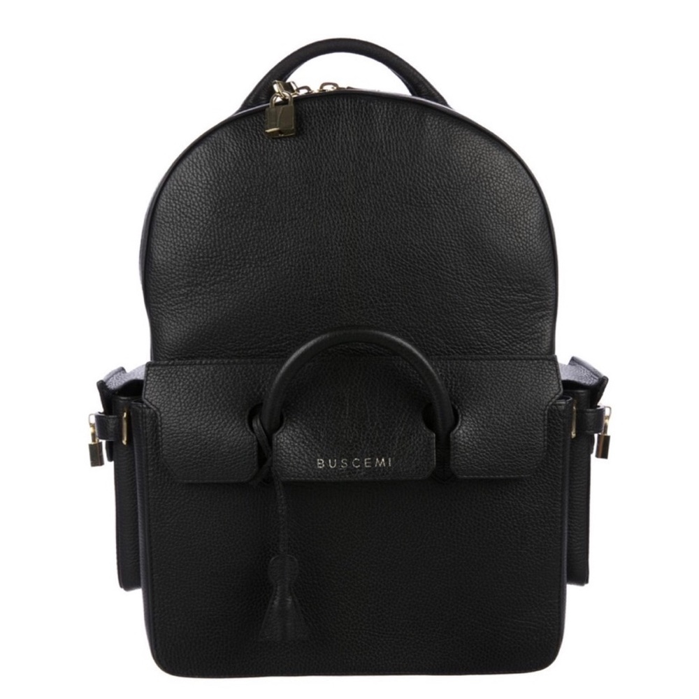 Buscemi Black Leather Backpack
